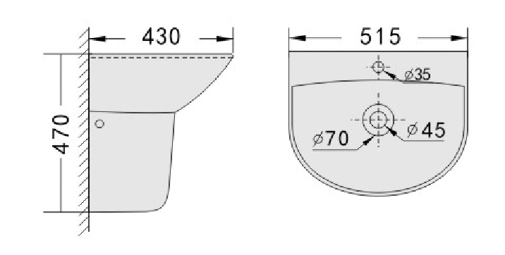 VOLA-II Wall Hung Basin