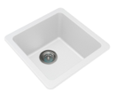 White Granite Quartz Stone KitchenLaundry Sink Single Bowl TopUnder Mount 422*422*203mm