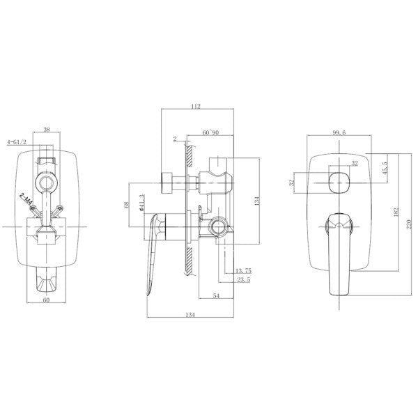 Wall Mixer With Diverter