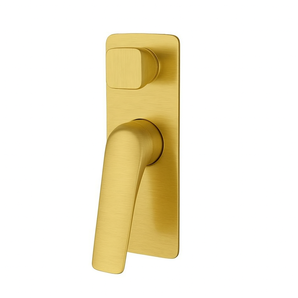 Wall Mixer With Diverter Square-FRENCH GOLD