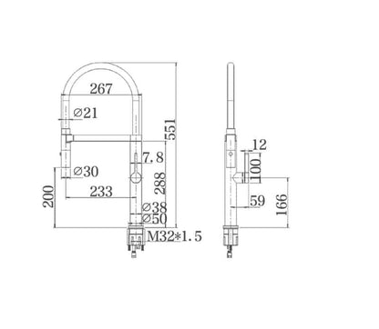 ROMEO Gun Metal Sink Mixer with Black Hose