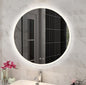 750mm Round 3 Color Lighting LED Mirror Touch Sensor Switch Defogger Pad Wall Mounted
