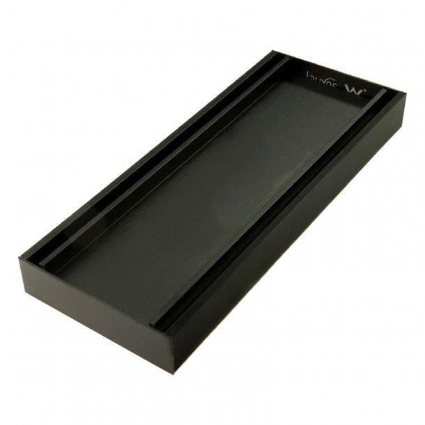 Lauxes Aluminium Midnight Slimline Tile Insert Grate Black 100*100*26mm (Maximum Length 5600mm,72mm Waste)