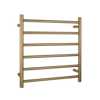 Brushed Yellow Gold Electric Heated Towel Rack 6 Bars