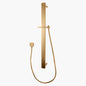 Square Brushed Yellow Gold Sliding Shower Rail without Handheld Shower(PVC Hose)