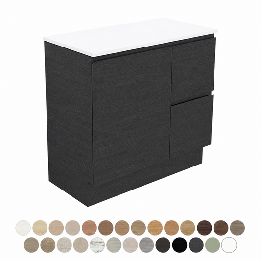 Carmen Door & Drawer 900 Floor Standing Vanity polytec estella oak woodmatt