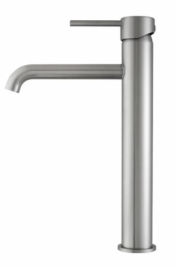 Lucid Pin Series Round Brushed Nickel Tall Basin Mixer