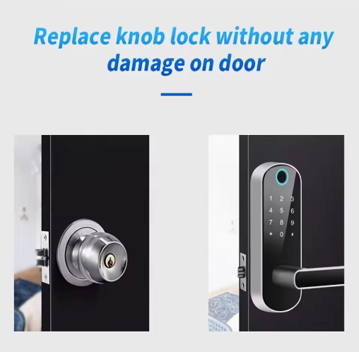 Smart Fingerprint Door Lock for Indoor Wooden Door, Keyless Entry, Multiple Unlock Methods