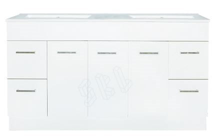 1200 freestanding vanity double bowl 4 drawers