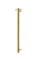 Round Vertical Brushed Yellow Gold Electric Heated Towel Rack Single Bar