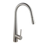 Round Brushed Nickel Pull Out Kitchen Sink Mixer Tap