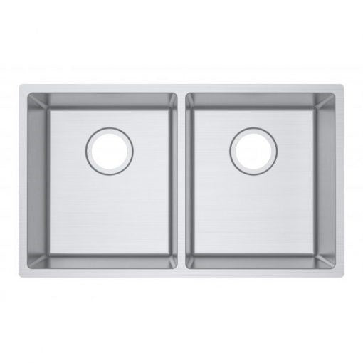 304 Stainless Steel Hand-made Double Bowls Kitchen Sink(Round Edges) 740*440*200mm