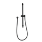 Round Black Adjustable Shower Rail with Wall Connector & Water Hose Only