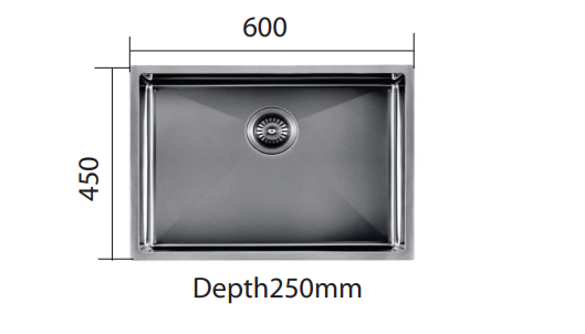 Kitchen/Luandary Sink-Single Bowl 600x450x250mm
