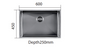 Kitchen/Luandary Sink-Single Bowl 600x450x250mm