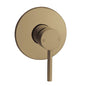 Pentro Brushed Yellow Gold Round Shower Mixer Tap with 65mm Cover plate