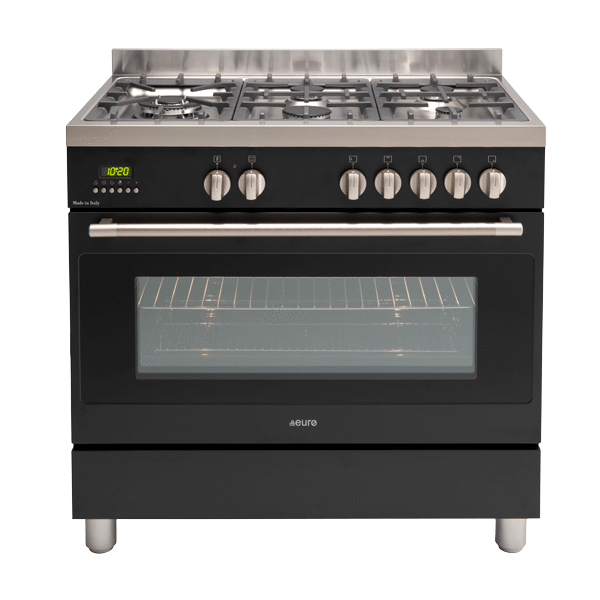 EFS900DBL – 90cm Black Dual Fuel Freestanding Oven