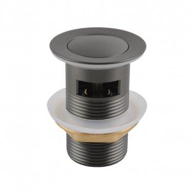 32/40mm Solid Brass Basin Pop Up Waste with Overflow Gun Metal Grey