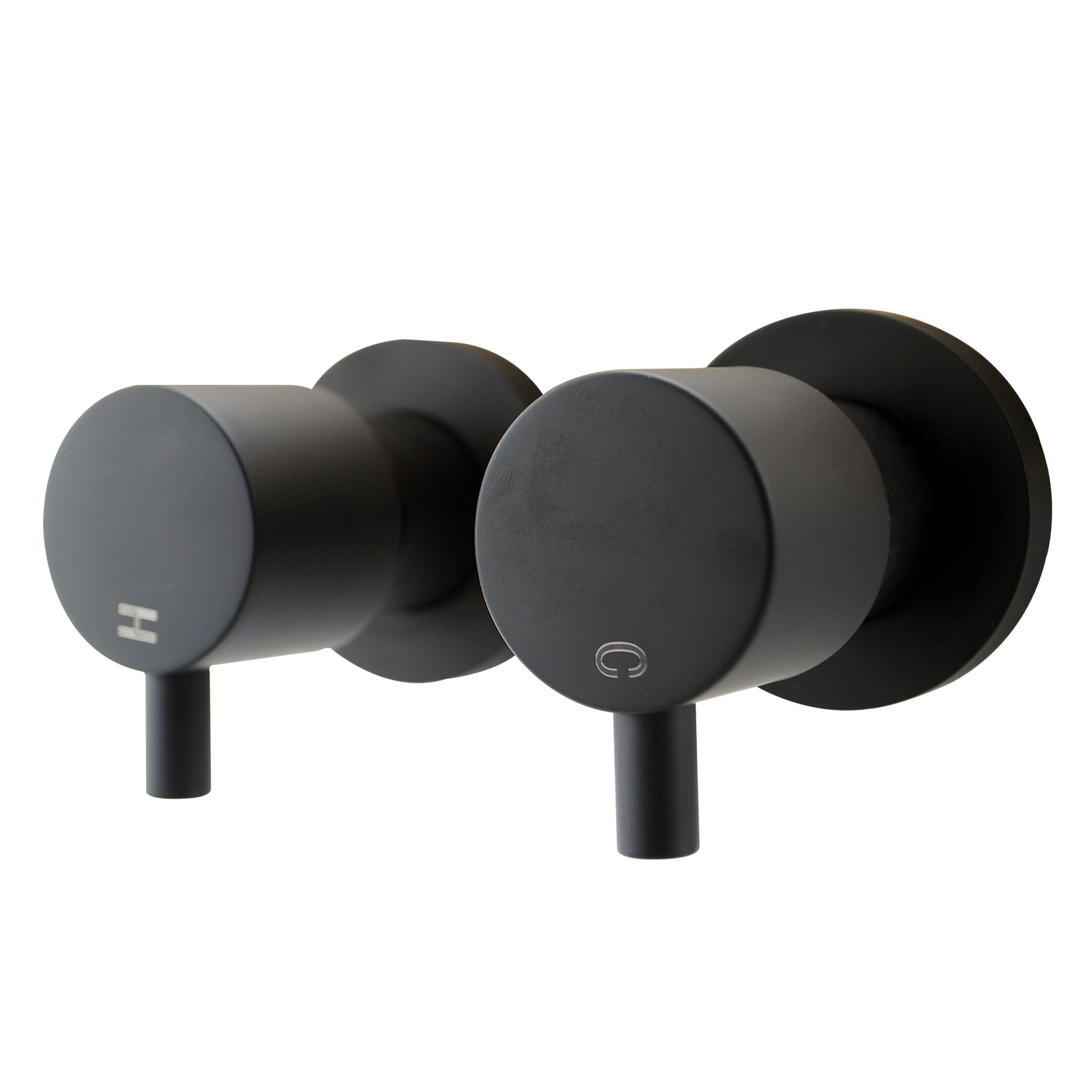 Pentro Matte Black Round Shower Taps