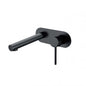 Round Matte Black Bathtub Basin Wall Mixer With Spout