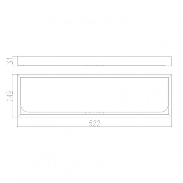 Black Glass Shelf 600mm