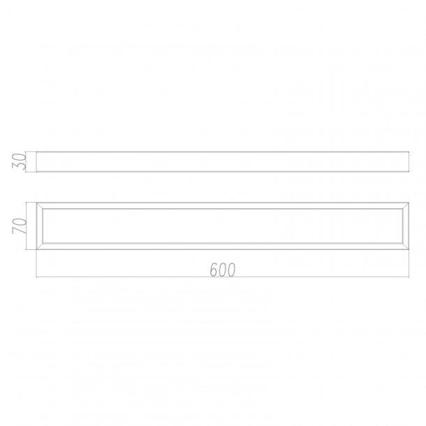 Black Single Towel Rail 600mm
