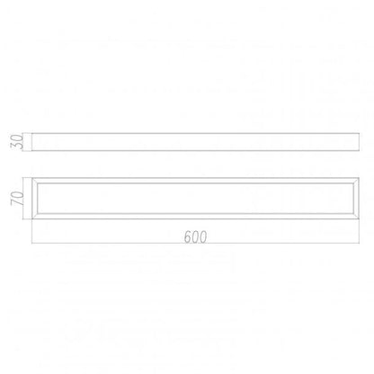 Black Single Towel Rail 600mm