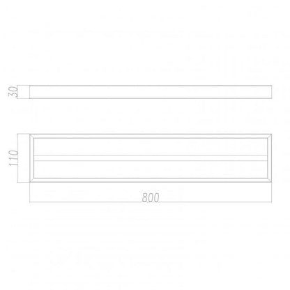 Black Double Towel Rail 800mm