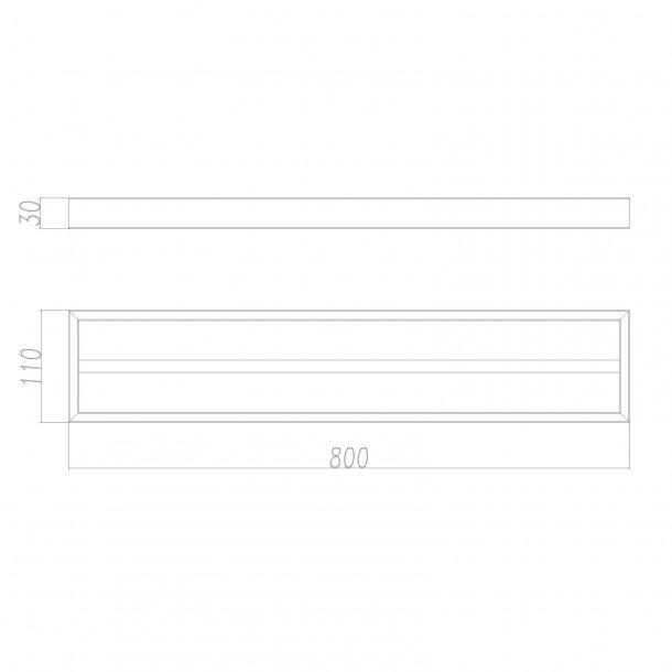 Black Double Towel Rail 800mm