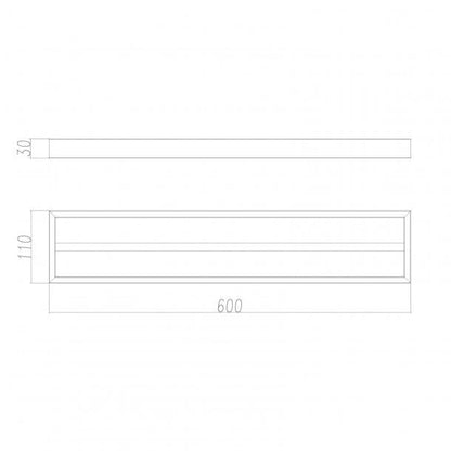 Chrome Double Towel Rail 600mm