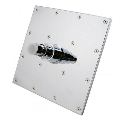 Square Chrome LED Rainfall Shower Head 200mm