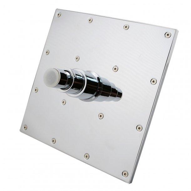 Square Chrome LED Rainfall Shower Head 200mm