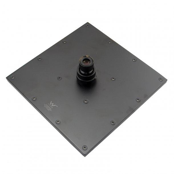 Square Black Brass Rainfall Shower Head 300mm
