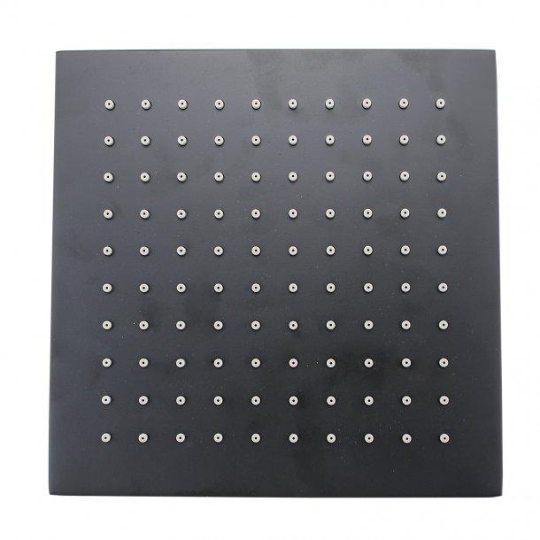 Black Rainfall Brass Shower Head 200mm
