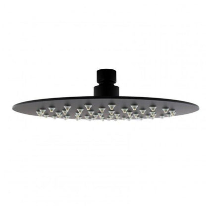 Super-slim Round Black Rainfall Shower Head 200mm