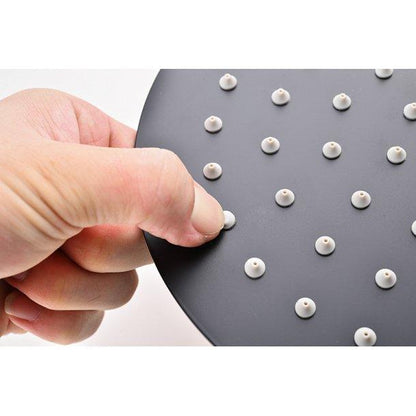 Super-slim Round Black Rainfall Shower Head 200mm