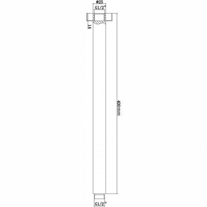 Round Chrome Ceiling Shower Arm 400mm