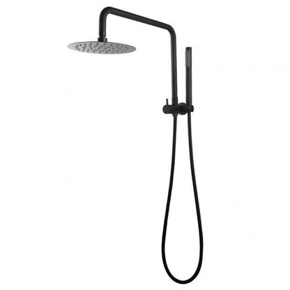 300mm Height Round Black Shower Station Top Water Inlet