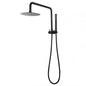 8'' 300mm Height Round Black Shower Station Top Water Inlet