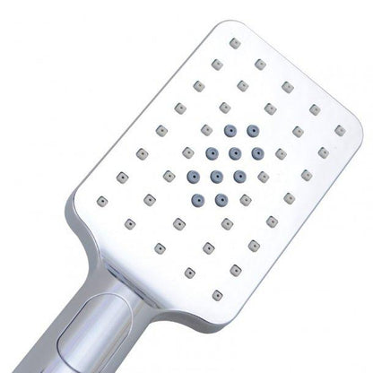 Square 3 Functions Chrome Rainfall Handheld Shower Head