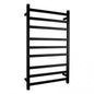Square Matte Black Electric Heated Towel Rack 9 Bars