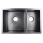 1.2mm Handmade Concrete Grey Round Corners Double Bowls TopUndermountFlush Mount Kitchen Sink 715*450*200mm
