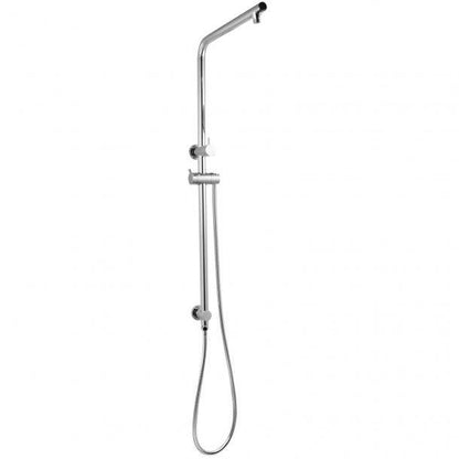 Right Angle Round Chrome Top Inlet Shower Rail