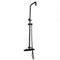 Round Black Shower Station without Shower Head and Handheld Shower