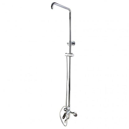 Round Chrome Bottom Inlet Shower Rail