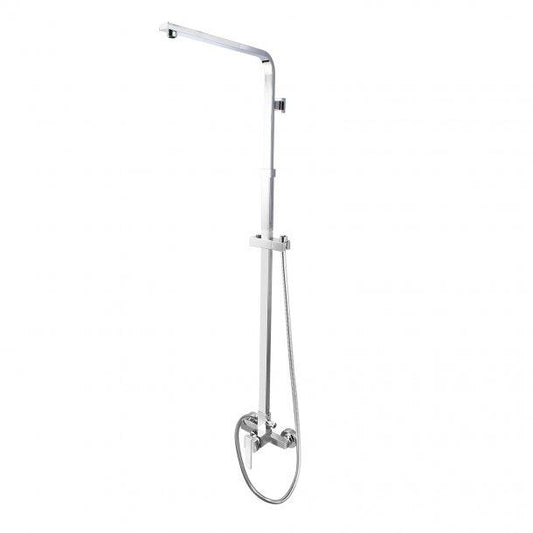 Square Chrome Bottom Water Inlet Shower Rail