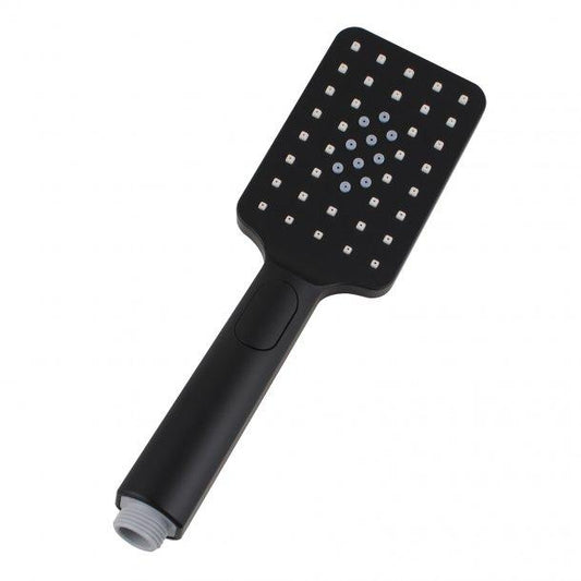 Square 3 Functions Black Rainfall Handheld Shower Head