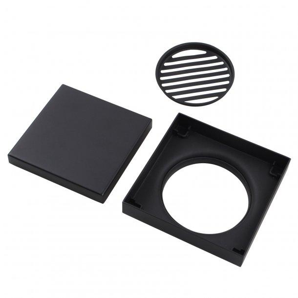 Matte Black Shower Grate Floor Waste Drain Smart Insert Tile 120