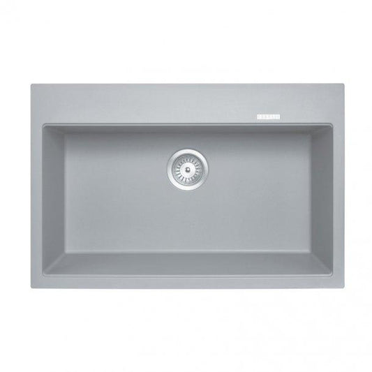 780 x 510 x 220mm Carysil Concrete Grey Single Bowl Granite Stone Kitchen Sink Top/Under Mount Concrete Grey