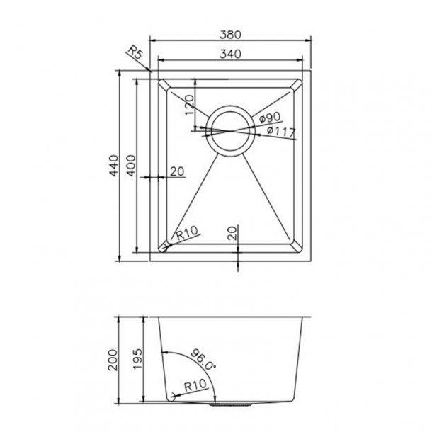 1.2mm Handmade Top/Undermount Single Bowl Kitchen Sink